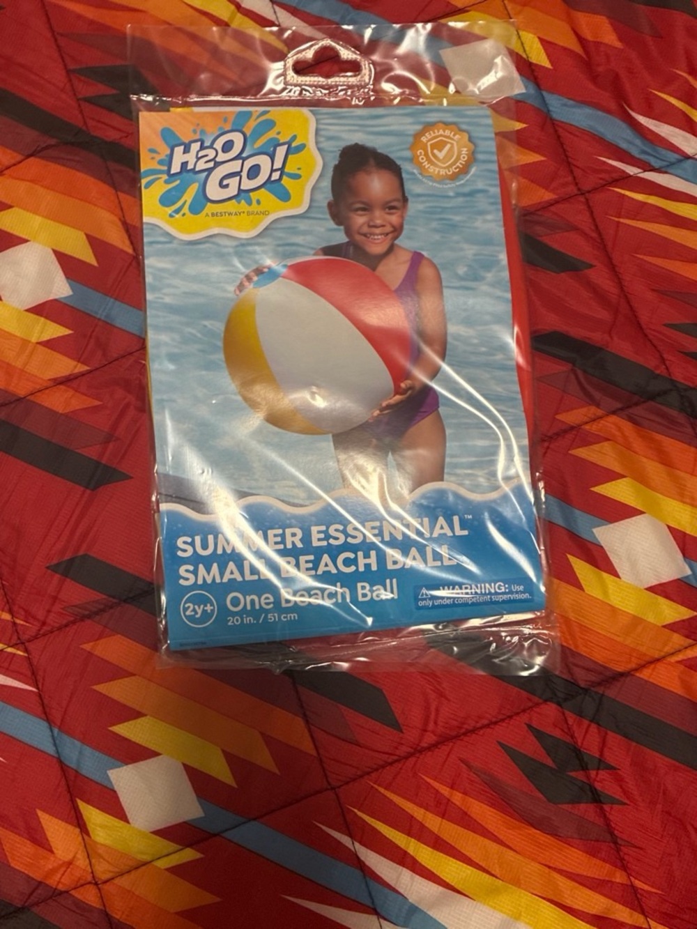 H2O GO! Kids Beach Ball - Red, Yellow, White, Blue